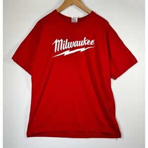 Milwaukee Tools Shirt Mens Large Red Graphic Smooth From The‎ Start Bayside USA